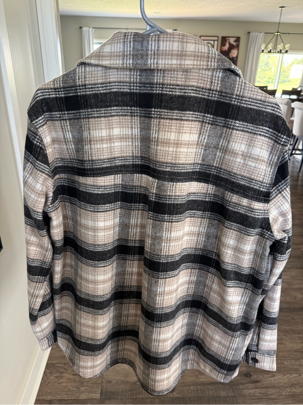 Alpine Design Beige & Black Plaid Button-Front Shacket - Picture 2 of 2